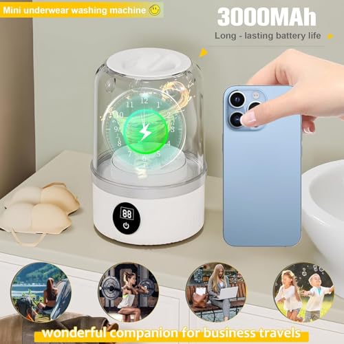 Image of Mini Washing Machine for Clothes | Portable Automatic Washer with USB Power | Compact Laundry Machine for Travel, Baby Clothes, Underwear & Small Loads | Foldable & Lightweight A9