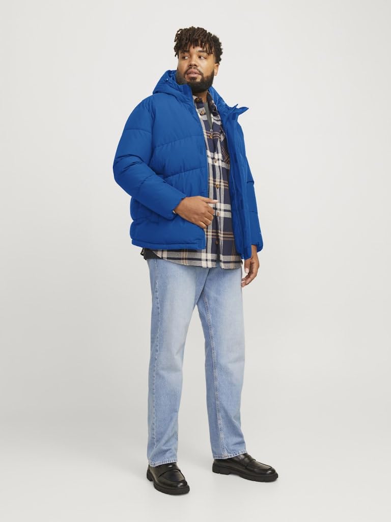 JACK&JONES PLUS Męska kurtka puchowa JJWORLD PLS kurtka puforowa, Nautical Blue, 4XL, Nautical Blue, 4XL