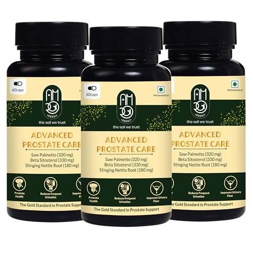 Image of Advanced Prostate Care Natural Prostate Support Supplement with Saw Palmetto, Beta Sitosterol, Nettle Root, Gokshura, Chandraprabha Vati, Lycopene & Pumpkin Seed, 3 Month Plan, 180 Capsules