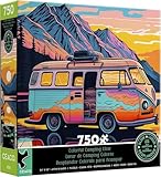 Ceaco - Glow in The Dark - Colorful Camping Glow - 750 Piece Jigsaw Puzzle