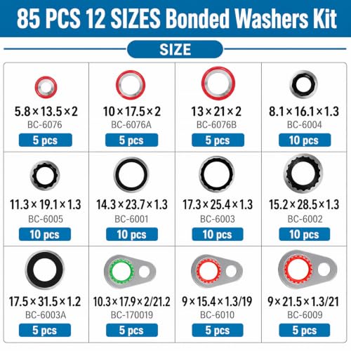 Image of ZDBB 265 Pcs 30 Sizes AC O Ring & Gasket Seal Kit, Reliable R134a Seals | For Compressor Ports, Air Conditioning Hoses, Condensers And Automotive Repairs, With Assorted Replacement Components