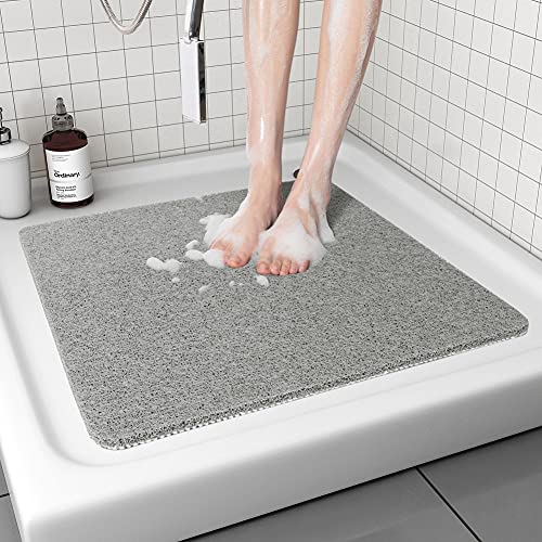 Non Slip Shower Mat 24x24 Grey Quick Dry Bath Mat