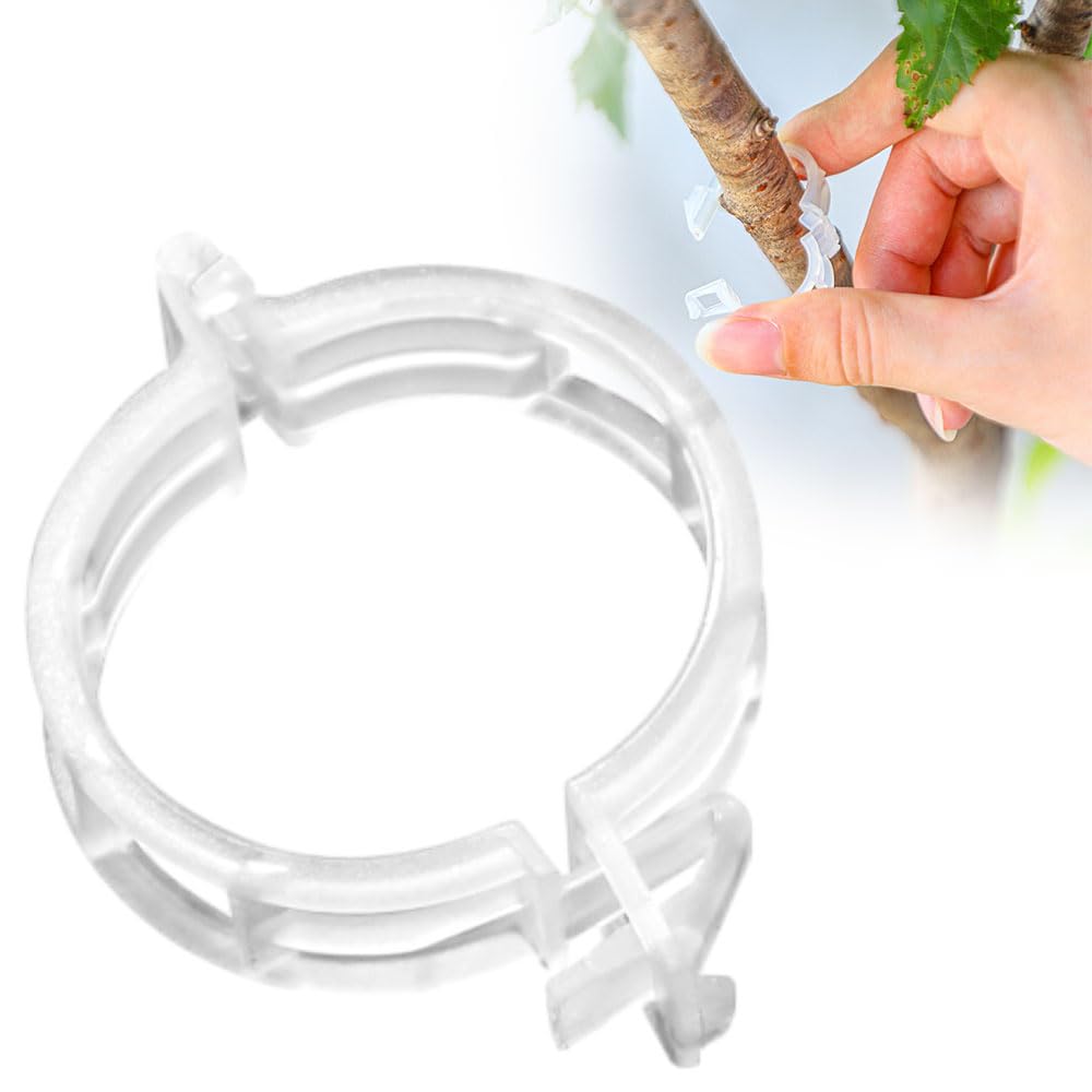 Plant Supports for Outdoor Plants, 2025 New Plant Support, Plant Clips for Climbing Plants, Twine Vine Trellis Cage, Vegetable Garden Plant Support Clips Grafting Tools (100, White)