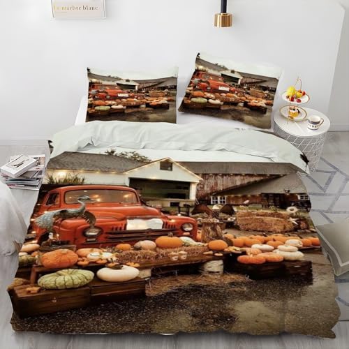 Farm Toddler Duvet Cover - Pumpkins Print Baby Duvet Cover Set 120x90...