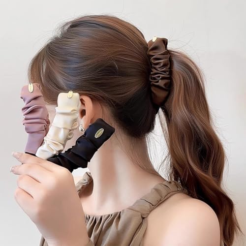 5 piezas de pinzas banana de satén, clips para el cabello con color sólido, tamaño mediano, diseño antideslizante para coletas y peinados para mujeres y niñas miniatura 6