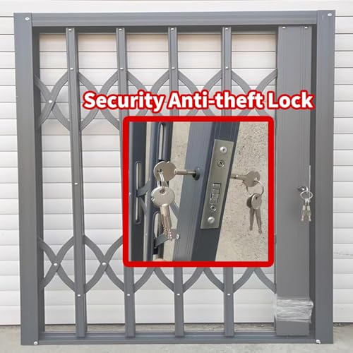 Image of Burglar Bar, 51x30in / 130x75cm Aluminum Alloy White Customizable Removable, for Apartment Patio & Balcony Doors Easy Install Safety Guard