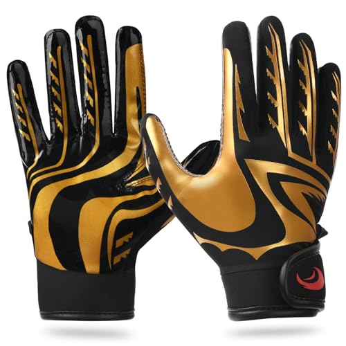 SPOMAT Pro 2.0 Youth Football Gloves Kids and Adult Tacky Grip Receiver Gloves for Men and Women...