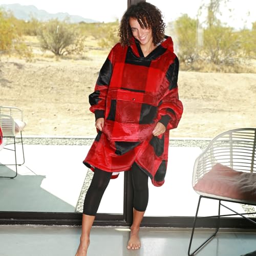 Image of Catalonia Oversized Hoodie Blanket Sweatshirt, Comfortable Sherpa Giant Pullover with Large Front Pocket for Adults Men Women Teenagers Wife Girlfriend