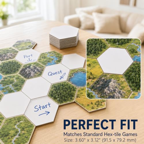 Dry Erase Hexagon Tiles, 25 PCS 2-Sided Blank Hex Game Board Pieces miniatura 2