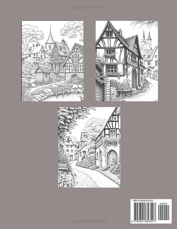 Miniatura 2 de Village Charm coloring Book Adult Coloring Book Over 100 Beautiful Designs to Relax Your Mind. Great For Adults, Teens and Seniors.