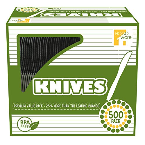HOGOWARE Plastic, Disposable Utensils Bulk Set | Plastic-Ware Cutlery, 500 Pieces, for Dinner