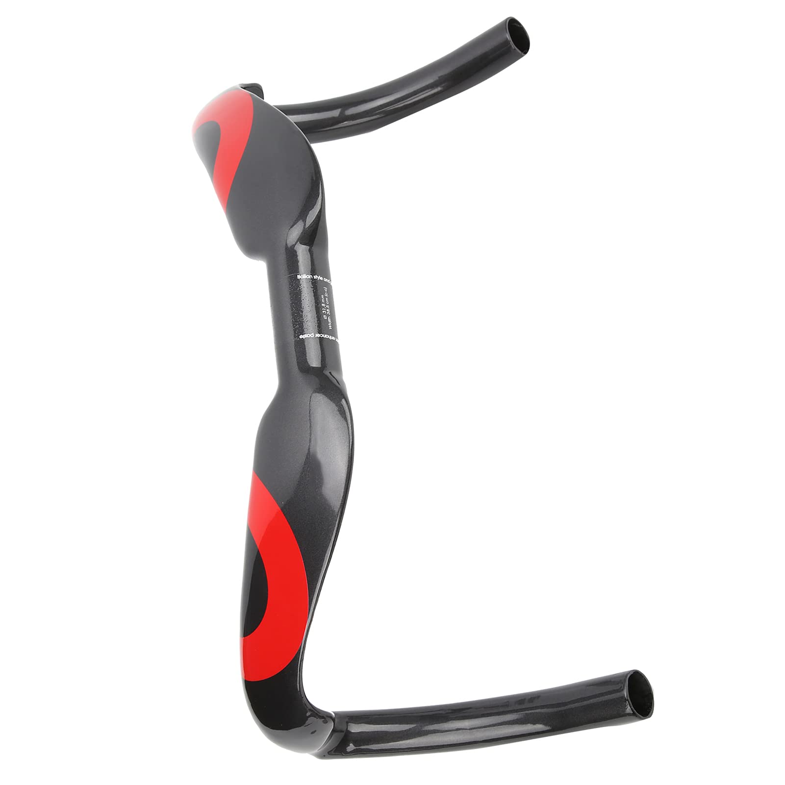 Manillar de Bicicleta de Fibra de Carbono, Manillar Curvado Ultraligero para Bicicletas de Carretera, Diseño Ergonómico para Reducir la Resistencia al Aire, Manillar de Fibra de Ca (Roja)