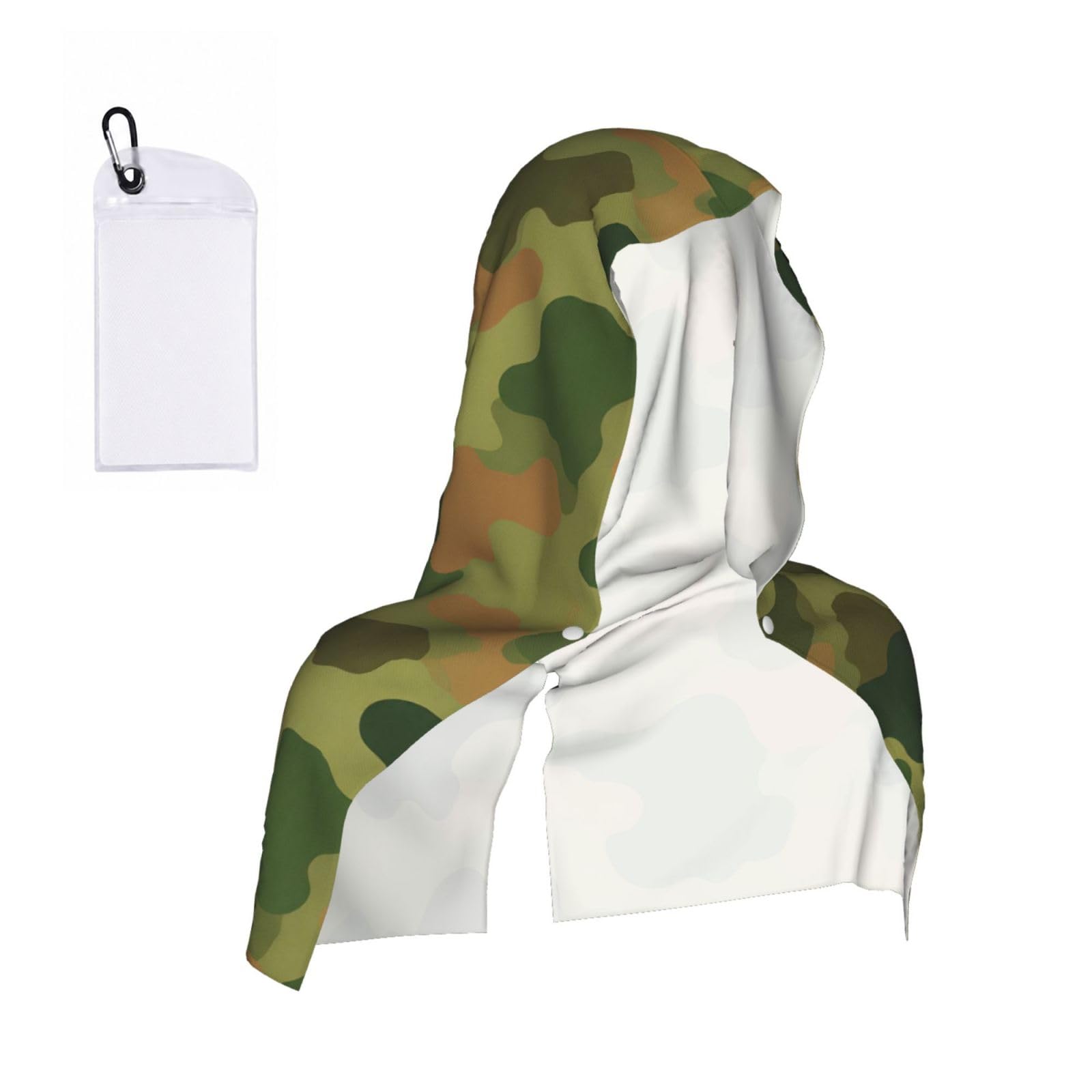 CNTDBU Camo Cooling Towel Hooded-Instant Chill Neck Cover for Sports, UV Cooling Rag for Running Gym