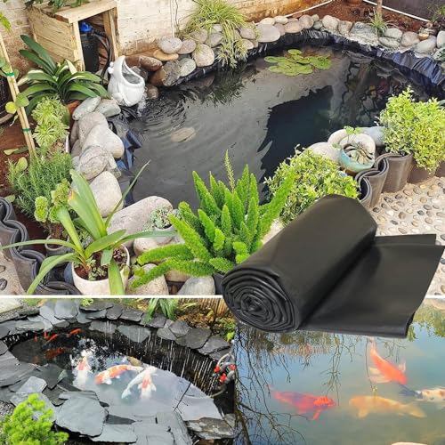 Rivestimento per laghetto in HDPE resistente, membrana impermeabile a tenuta stagna per giardini acquatici, fontane, ruscelli e laghetti per pesci, protegge piante e fauna selvatica