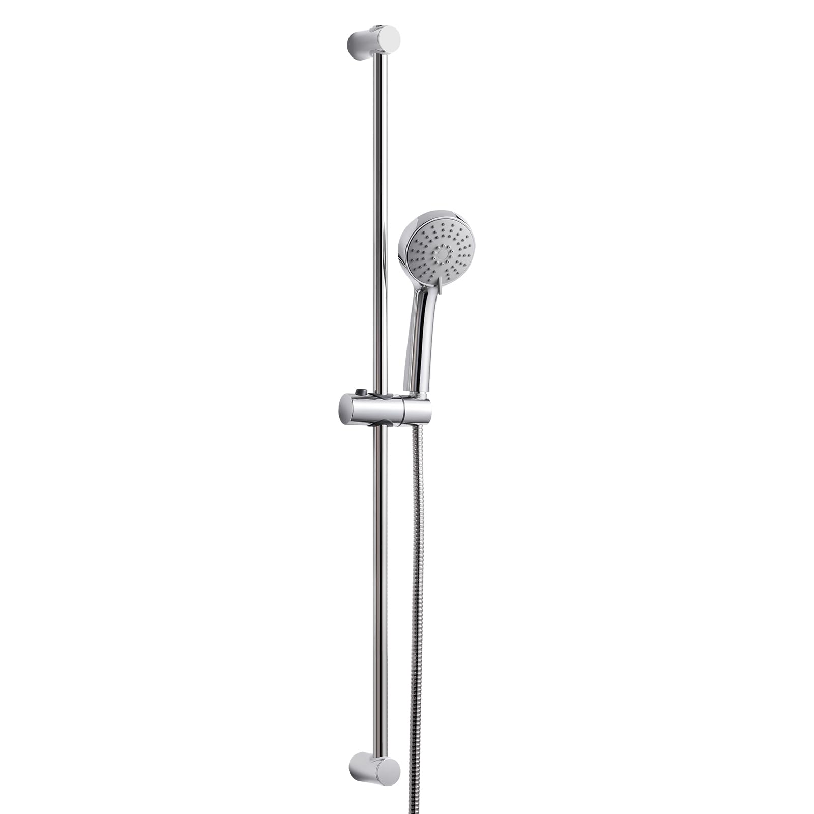 OFFO Shower Riser Rail Kit, Shower Slide Bar 80cm with 3 Modes Shower Head and Hose Set, 1.6m Stainless Steel Hose