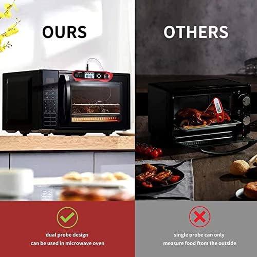 review Meat Thermometer, GUDDIA Collapsible Instant Read Food Thermometer,Sturdy Durable Thermometer for Meat Dual Probe Digital Food Thermometer with Backlight and Magnet Suitable for Kitchen Cooking, BBQ