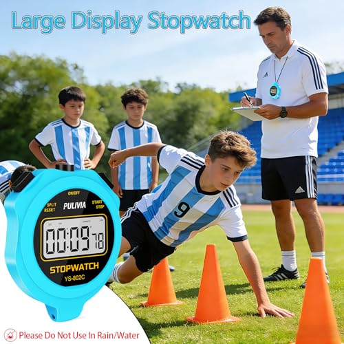 digitale stopwatch met stille aan/uit-knop voor eenvoudige bediening, voor kinderen die het zwemmen beheren, blauw - Afbeelding 6