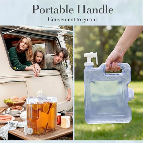 Image of Funnymoom 6 Pcs Drink Water Dispenser for Fridge 0.8 Gallon Beverage Dispenser with Spigot Plastic Reusable Refrigerator Water Dispensers Waters Jug Container for Party Outdoors Camping Hiking Home