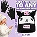 Hello Kitty Sanrio 2pcs Beanie, Gloves or 3pcs Hat, Gloves, Scarf Knit Set for Girls, Winter Gear, Kawaii Gifts for Girls (Black Kuromi 2 Pcs)