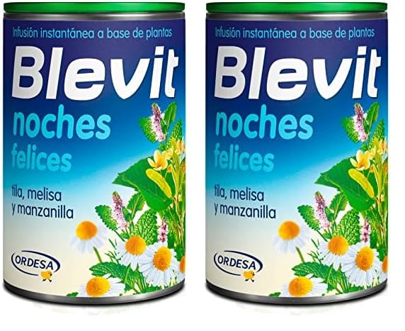 Blevit Noches Felices | 150g | Infusión relajante en polvo con Tila, Melisa y Manzanilla (Paquete de 2)