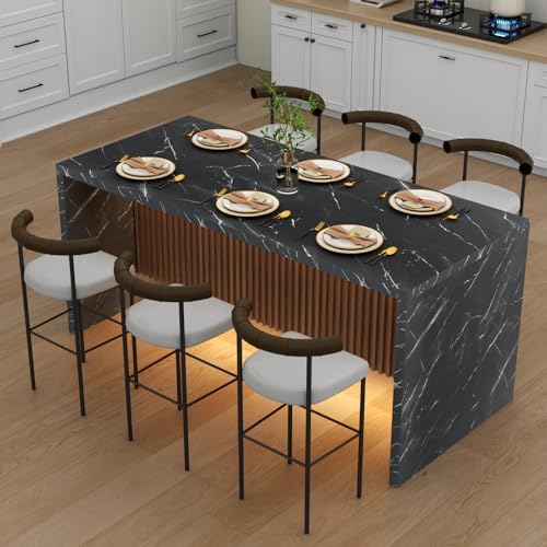 71" Large Imitation Marble Dining Table...