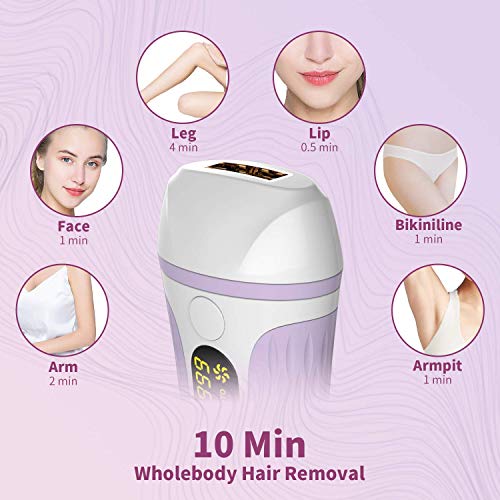TUMAKOU Painless Permanent Hair Removal Device for Women & Men - UPGRADE to 999,999 Flashes - Hair Remover System for Wholebody Home Use - Thumbnail 5