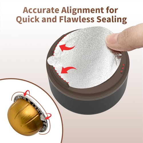 Reusable Vertuo Capsule Pods Kit for Nespresso with 100PC AL Foil Seals Lids, Refillable Coffee Pods for VertuoLine Compatible with Nespresso VertuoPlus Espresso Machine