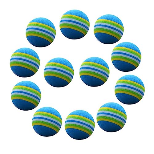 HANABASS 42mm Replacement Balls for Practice 12pcs Soft Eva Bright Rainbow Design