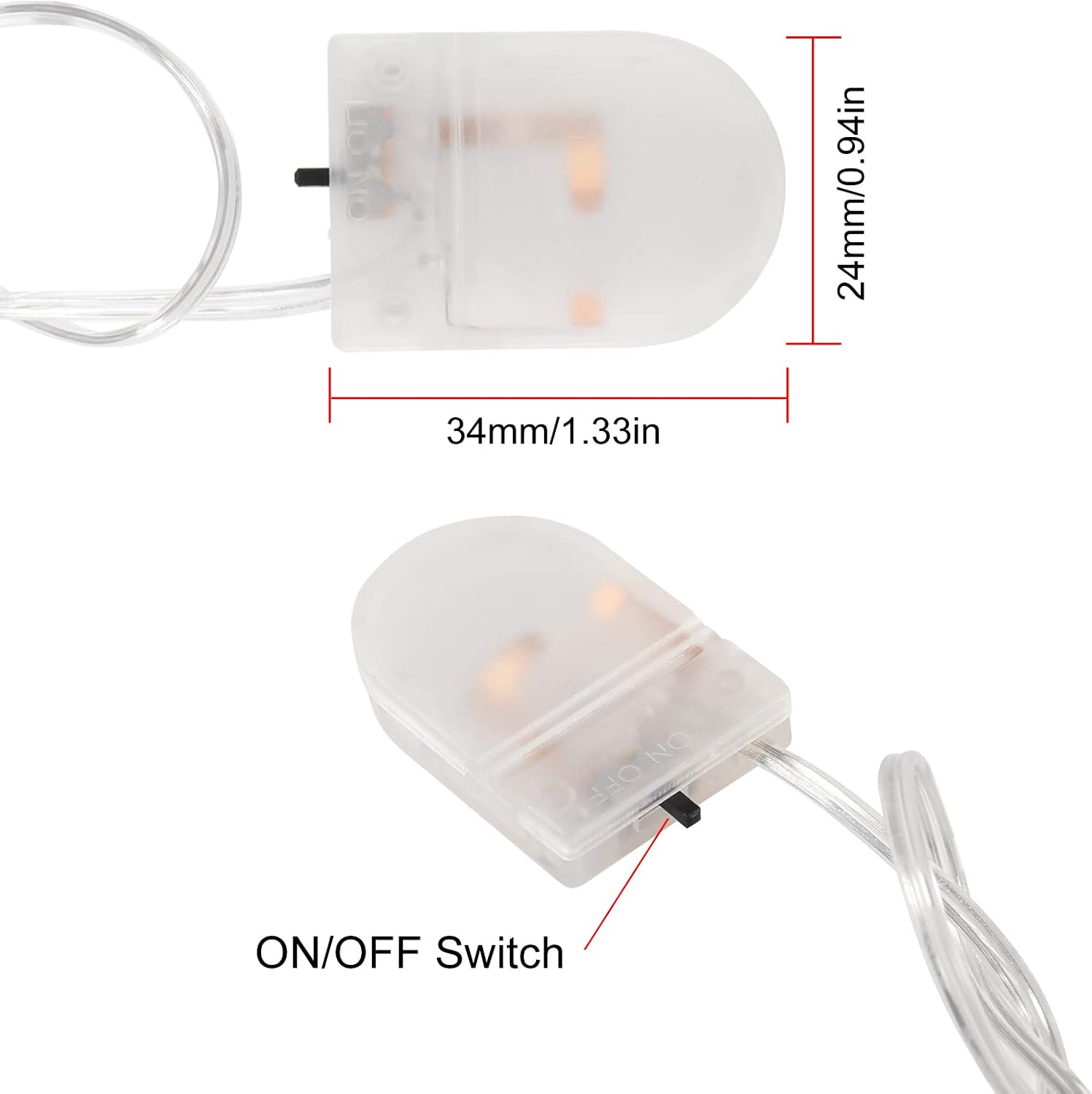 cr2032 Battery Holder Coin Cell Holder, CR2032 Battery Holder with Switch, 1 x 3V CR2032 Button Coin Cell Battery Holder with Leads On Off Switch Pack of 20, Transparent image 3