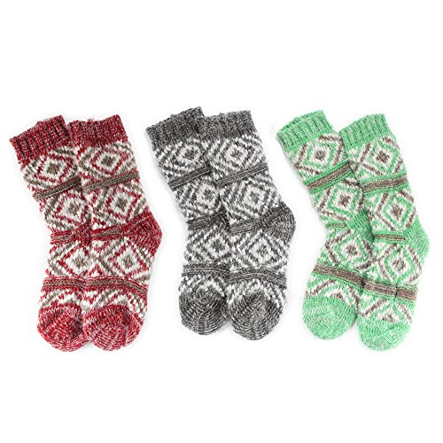 Image of BambooMN Women's Thick Vintage Pattern Cabin Crew Socks
