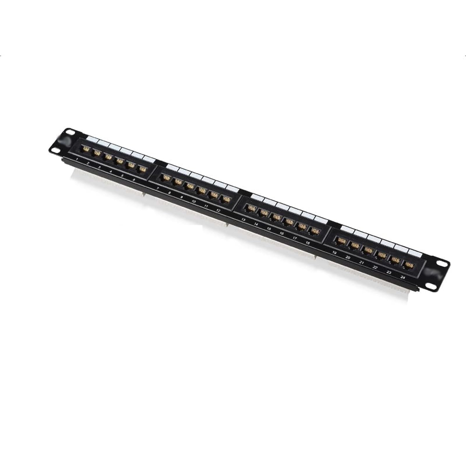 THE WHITE SHOP Rackmount or Wall Mount 1U 24 Port Network Patch Panel with Support Bar for Gigabit Network Tools Compatible (Size : A)
