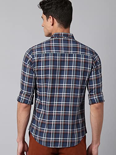 Image of Dennis Lingo Slim Fit Casual Shirts for Men (Navy)
