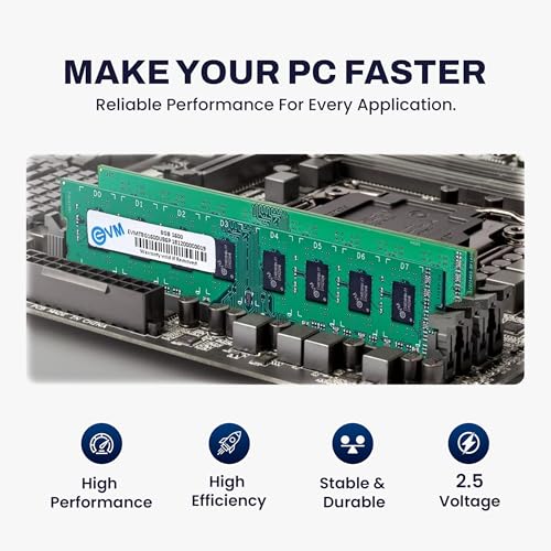 Image of EVM 8GB DDR3 Desktop RAM 1600MHz Long-DIMM Memory - High-Speed Performance, Low Voltage Requirement - 10 Year Warranty (EVMT8G1600U86P)