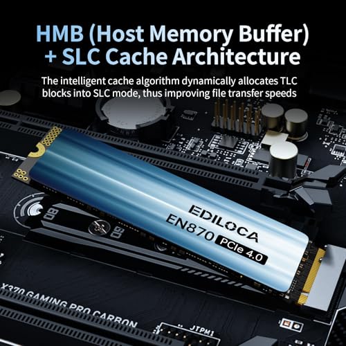 Ediloca EN870 SSD 4TB PCIe Gen4, Up to 7300MB/s, 3D TLC NAND Flash, NVMe M.2 2280, Dynamic SLC Cache, Internal Solid State Drive, Compatible with PS5 and PC - Image 7