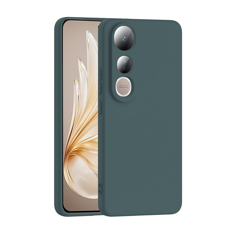 Zore Vivo ile uyumlu V50 Lite 4G Kılıf Zore Mara Lansman Kapak Koyu Yeşil