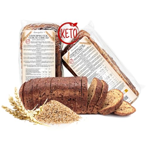 2 paquetes | Pan de cereales proteico Line@ | 30% de PROTEÍNA, bajo en carbohidratos, bajo en azúcar, bajo en calorías, rico en OMEGA 3