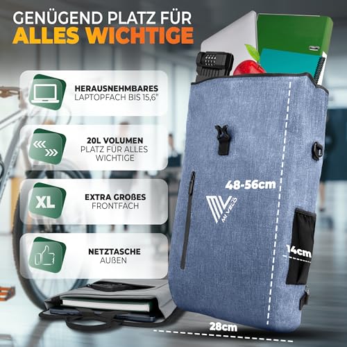 MIVELO - 3in1 Fahrradtasche für Gepäckträger, 100% wasserdicht & PVC-frei, Fahrradtasche Rucksack...