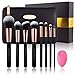Produktbild Oscar Charles Professionelles Schmink-Pinsel-Set mit Schönheit Schwamm und Clutch Kosmetiktasche und schöner Geschenkbox, 8-teilig {Roségold}