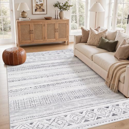Image of cotiled Boho 5x8 Area Rugs for Living Room: Soft Moroccan Washable Rug