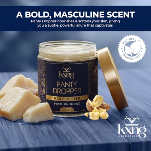 Image of KXNG Cosmetics Organic Shea Body Butter Cream - 4oz | Mens Body Butter for Black Men & Women with Shea, Cocoa, Mango & Coconut Oil | Deep Hydrating Cream for Dry Skin, Hands & Feet