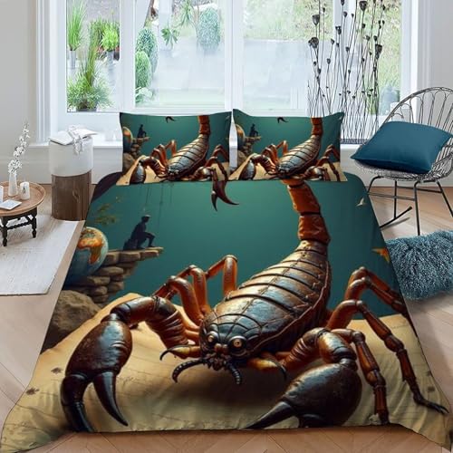 Housse de couette scorpion microfibre sans repassage lit double - 3