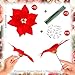 Luyue 12 PCS Real Touch Poinsettia Flowers Artificial Poinsettia Christmas Decorations Red Poinsettia Picks Fake Christmas Flower with Stems and Clips Xmas Floral for Christmas Tree Wreath Home Decor