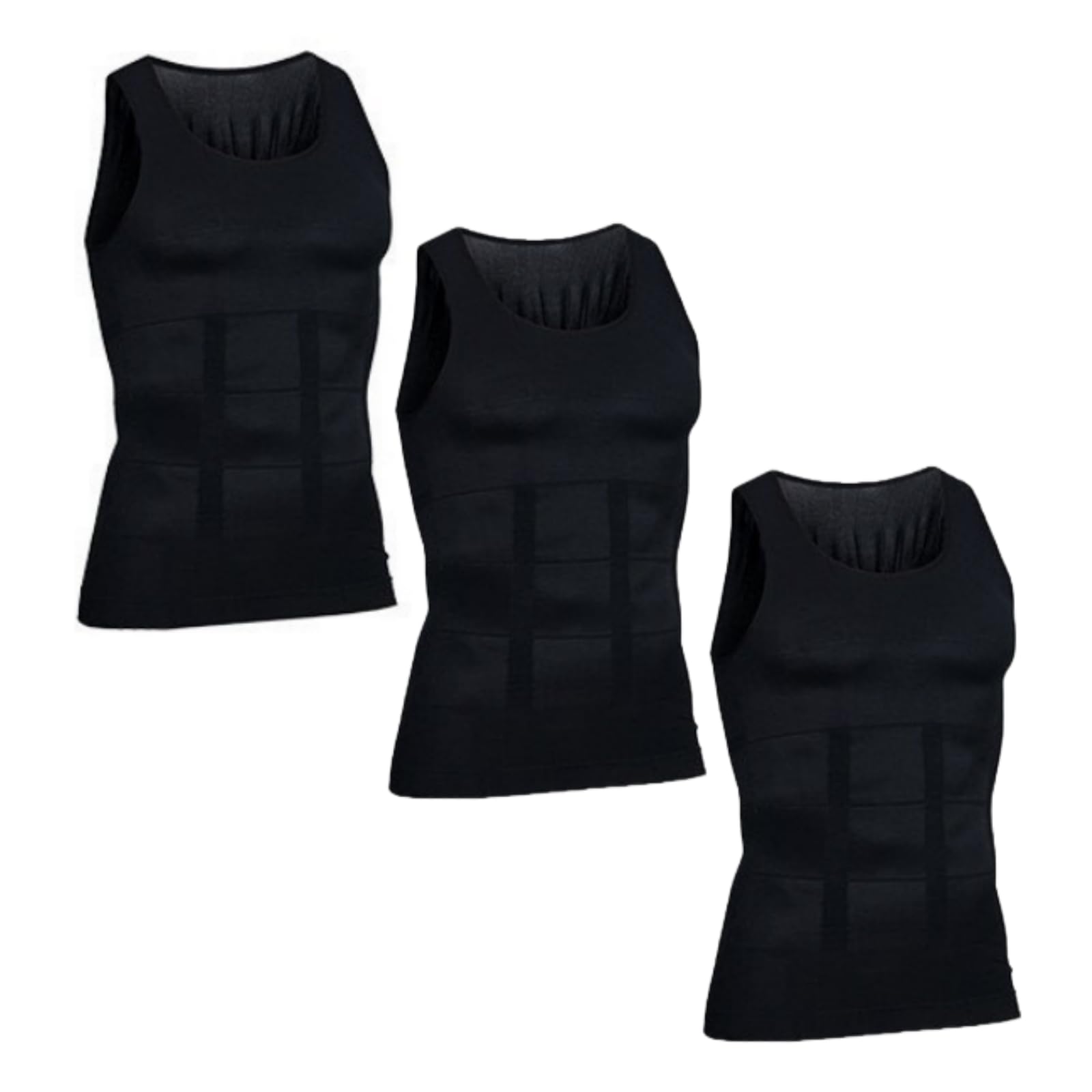 3-pak męska koszulka kompresyjna modelująca figurę, podkoszulek wyszczuplający brzuch kamizelka treningowa tanktop Shapewear