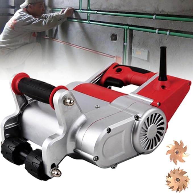 Rascador Eléctrico Portátil De 1100 W para Paredes, Potente Máquina Cortadora De Hormigón con Cuchillas De 25 Mm Y 35 Mm para Ranurado Y Acanalado De Precisión En Paredes Y Suelos.