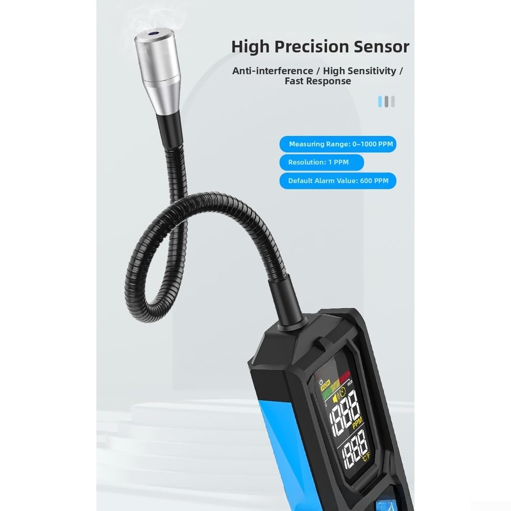 HD02 Digitales Lecksuchgerät für R22 R32 R134a mit dreifacher Alarm-Summer, Blinklicht und On-Screen-Benachrichtigung