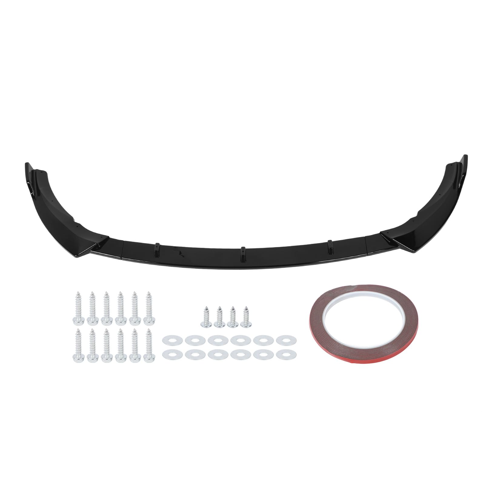 Fabater Frontstoßstangen-Lippenspoiler, Aerodynamischer Stoßstangenschutz, Lippen-Kinn-Spoiler-Body-Kit, Ersatz für 2019–2021 C-Klasse W 205 C 205 S 205 AMG-Line (glänzend schwarz)
