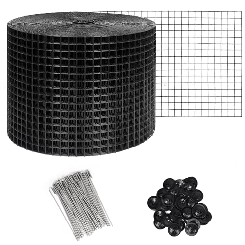 GANG HAO Solar Panel Bird Guard Mesh| 8in x 100ft Black PVC Coated Heavy Duty Galvanized Mesh...