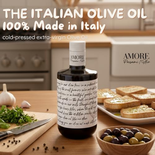 Image of Amore Passami l'Olio Extra Virgin Olive Oil, 16.9 fl oz (500ml) | 100% Italian, Cold-Pressed, Premium Olive Oil From Umbria