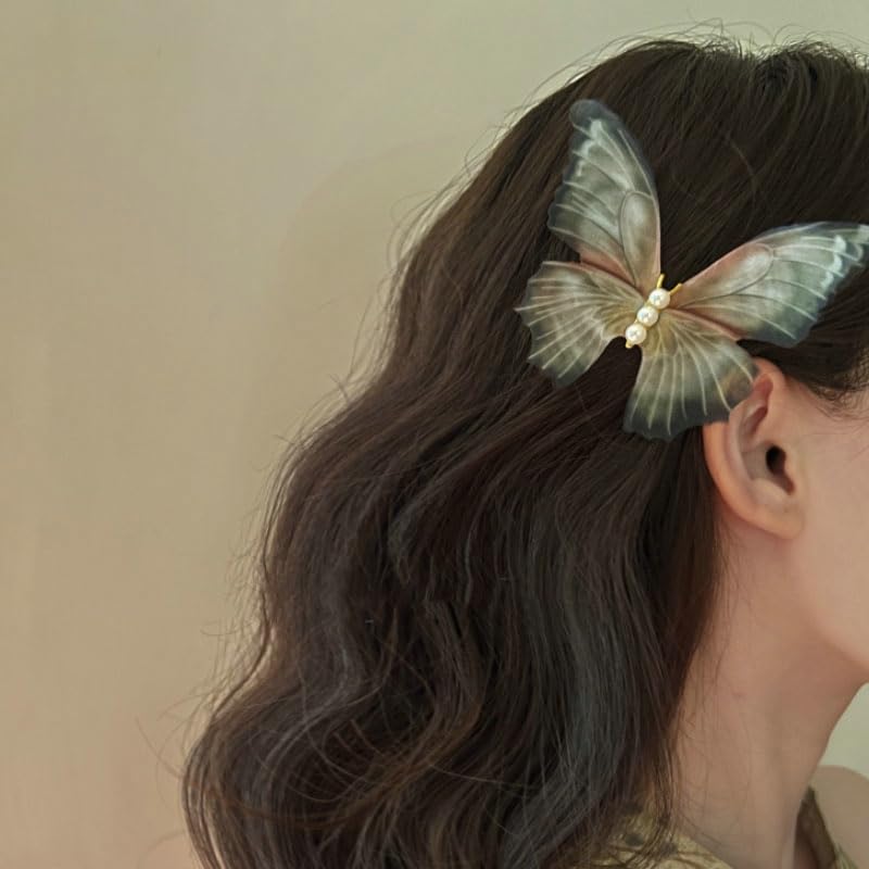 Miniatura 3 de 4 pinzas para el cabello de mariposa con purpurina para niñas, adolescentes y mujeres, accesorios para el cabello (estilo moderno)