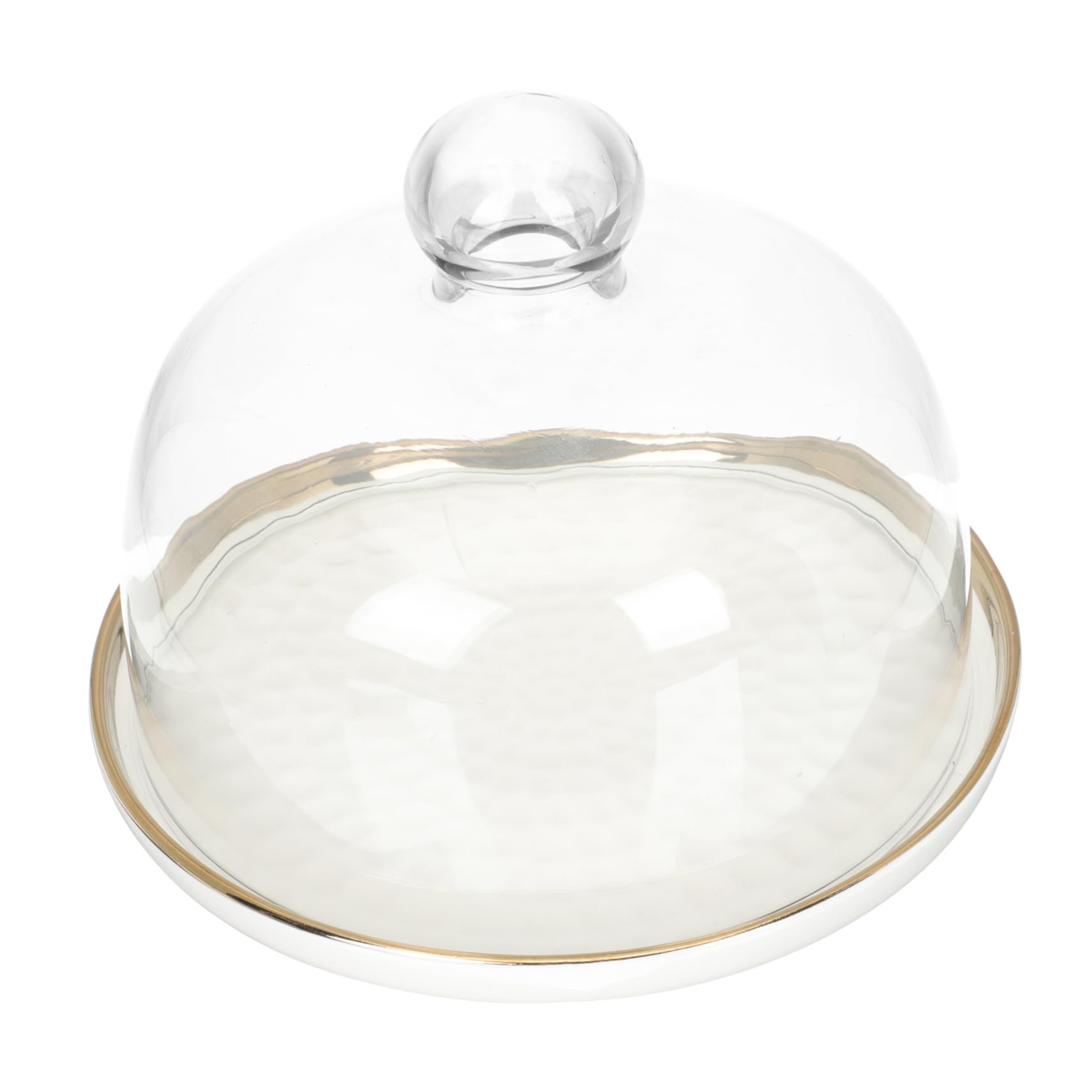 Plateau de service facile à nettoyer et cloche en verre pour snacks de fête